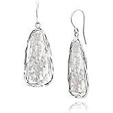 JEAN RACHEL JEWELRY 925 Sterling Silver Dangle Earrings for Women - Hammered Wire Wrap Unique Vintage Design - Hypoallergenic, Lead & Nickel Free Jewelry - Artisan Handcrafted Statement Earrings