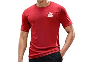 Haimont Men's UPF 50+ Sun Protection Fishing Shirts Short Sleeve Quick Dry Swim T-Shirt UV Workout Athletic Tee Shirt