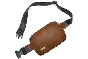 Vangue Belt Bag for Women Vegan Leather Fanny Pack Women's Crossbody Waist Bag with Adjustable Strap for Travel (Brown)