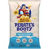 PIRATE'S BOOTY Aged White Cheddar Cheese Puffs Party Size Bag, 10 oz | Aged White Cheddar Cheese Puffs, Peanut and Tree Nut Free Kids Snacks, Snacks for Kids, Family Size Snack, 10 oz