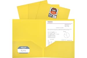 C-Line Two-Pocket Heavyweight Poly Portfolio, For Letter Size Papers, Includes Business Card Slot, 1 Case of 25 Portfolios, Y