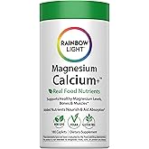 Rainbow Light Magnesium Calcium + Supplement | 180 Tablets | Real Food Nutrients & Digestive Complex | Supports Healthy Magnesium Levels, Bones & Muscles