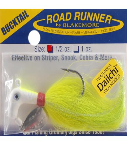 Road Runner Buck Tail Fishing Equipment, 1/2 oz, White : Fishing Jigs : Sports & Outdoors