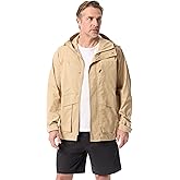 BASS OUTDOOR mens Rain Parka Snap Front Water Resistant Hooded Jacket Standard