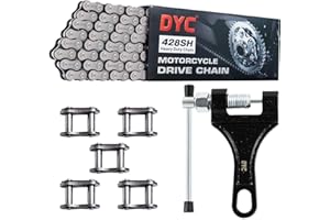 DYCTAHO DYC 428H Motorcycle Chain 122 Links with Chain Breaker, 428 Heavy Duty Chain for 125 150 200cc Motorcycle Mini Bike Dirt Bike Go Kart Compatible with SSR TaoTao Coolster Apollo Baja Kazuma Chinese ATV