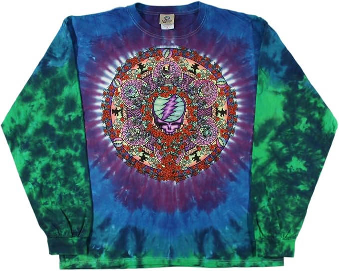 Amazon.com: Liquid Blue Grateful Dead Celtic Mandala Tie Dye Long Sleeve T-Shirt, Small: Clothing