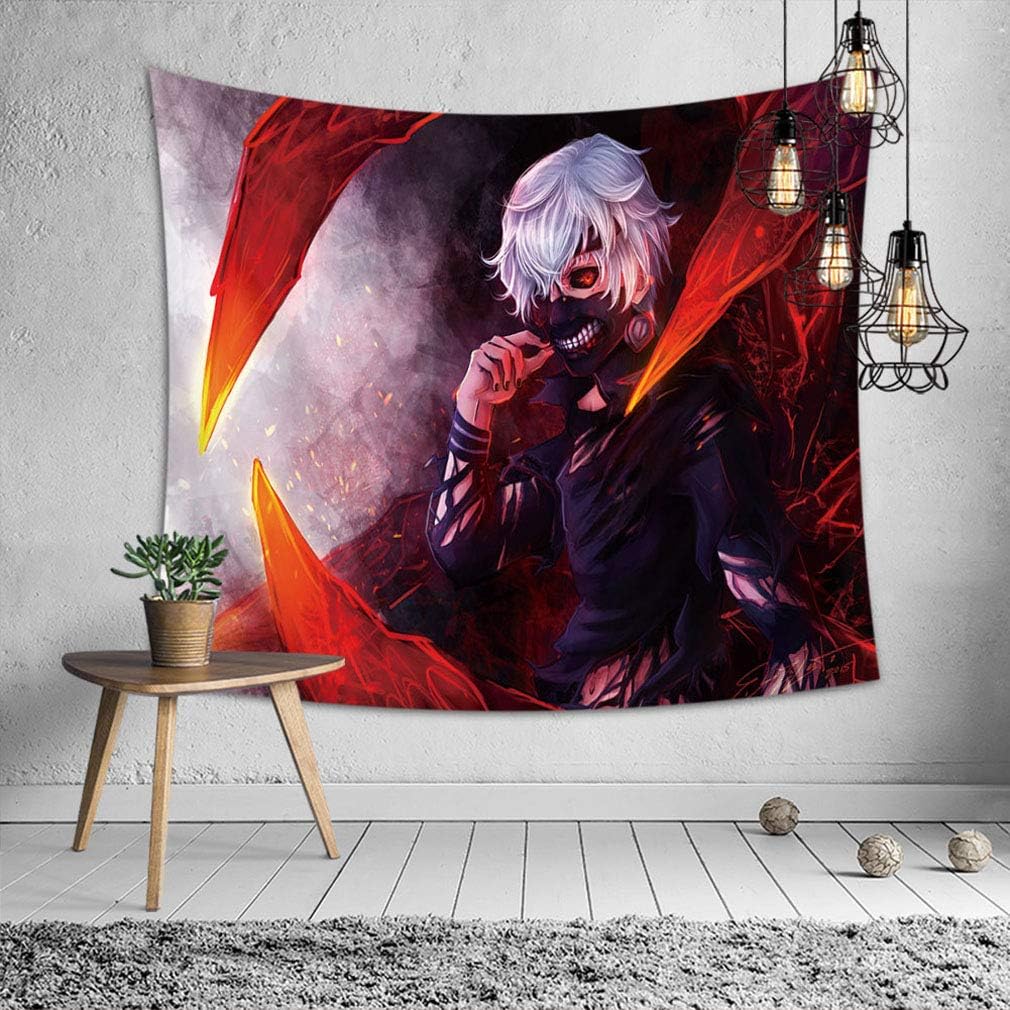 Baisheng Indian Mandala Wall Hanging Tapestry Hippie Tapestries Bedding Bedspread, Picnic Beach Sheet, Table Cloth, Decorative Wall Hanging (Tokyo Ghoul Anime 1-7859Inch/200150cm)