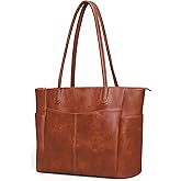 monrich Large Tote Bag for Women Work Vegan Leather 23L Womens Tote Purse with Zipper Ladies Handbags