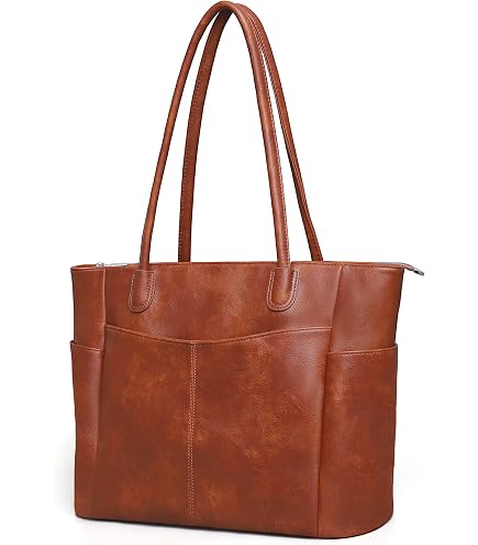 Amazon.com: KALIDI Large Tote Bag Vegan Leather Casual Zipper Work