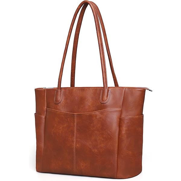 Amazon.com: KALIDI Large Tote Bag Vegan Leather Casual Zipper Work