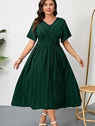 RWJ Women's Plus Size Maxi Dress Flutter Casual V