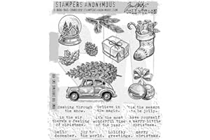 ART GONE WILD Tim Holtz Cling Stamps Home for Christmas - CMS498