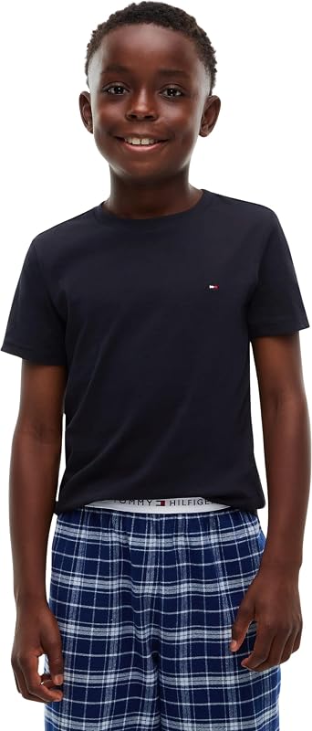 Pacote de 2 T-shirts para crianças: decote redondo, azul (céu do deserto/branco), 14-16 anos — foto 2 de 6