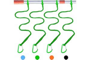 NVAAV 1/2/4 Pack Kayak Paddle Board Tether Leash Stretchable Strap Lanyard Rope, 3.3-7 Feet with Carabiner for SUP Kayaking Boating Canoeing Fishing Pole Rod or Other Gear