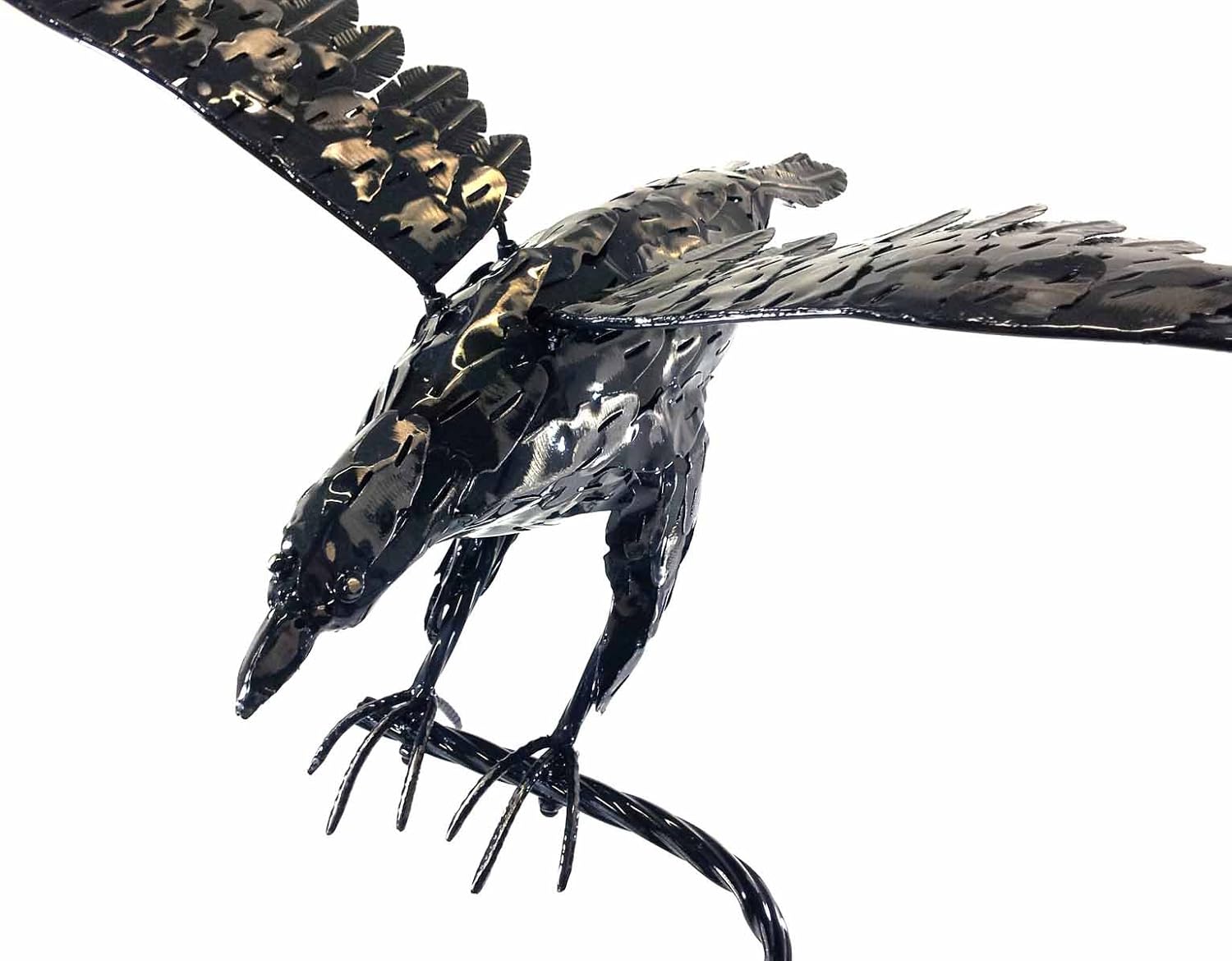 BWA Metal Decorative Sculpture For Home Or Garden - Soaring Bird Of Prey, Grey,black - Image 5