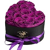 16-Piece Forever Roses in Heart Box,Preserved Rose Flowers,Birthday Gifts for Women Her Mothers Wife,100% Real Roses Last for 3 Years.Eternal Rose Gift Box for Valentines Christmas Mother's Day