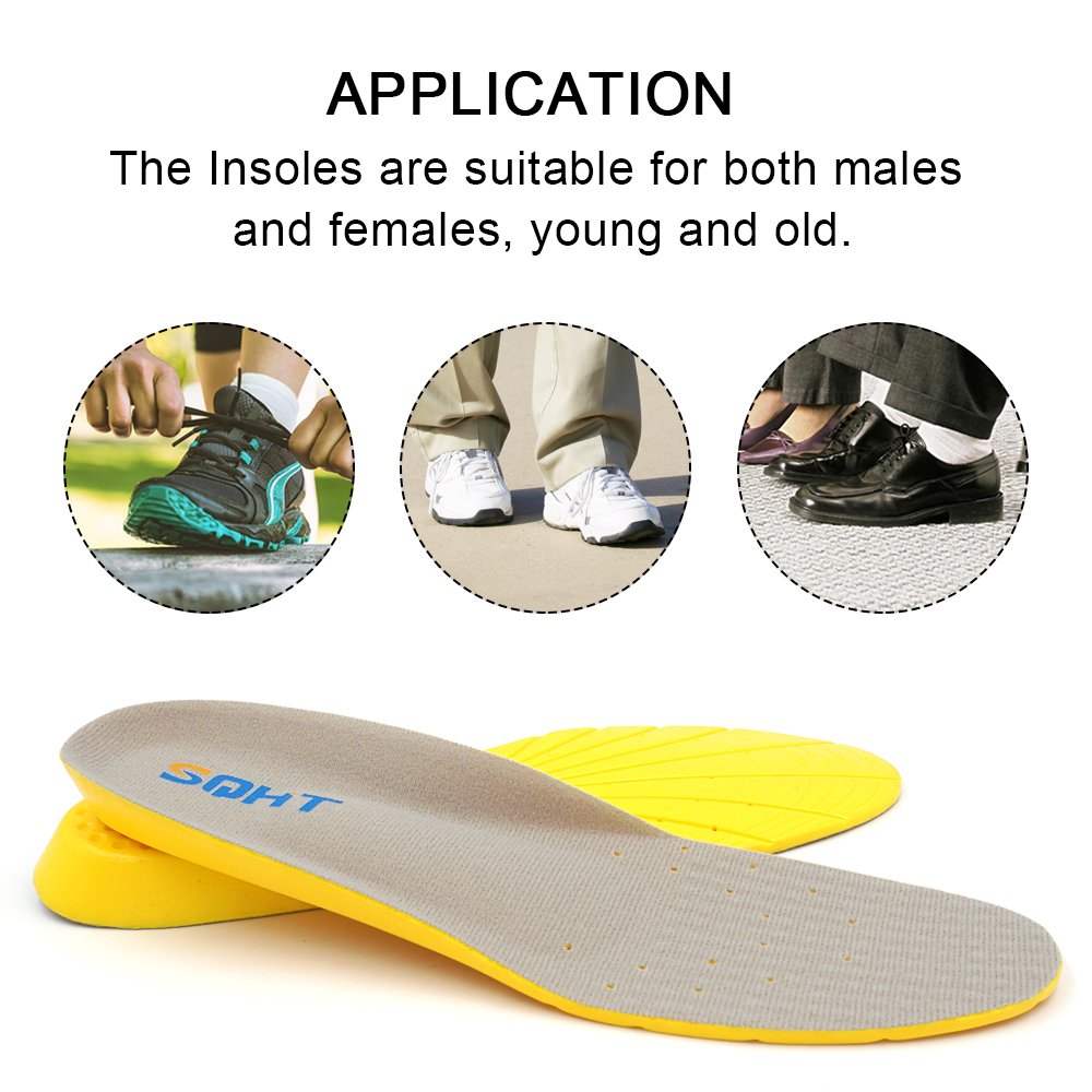Athletic Running Shoe Insoles Comfort Foam Insert Providing Excellent Shock Absorption and Neutral Arch Support, Orthotic Insoles (M | 5~8.5 Men\'s/6~10 Women\'s)