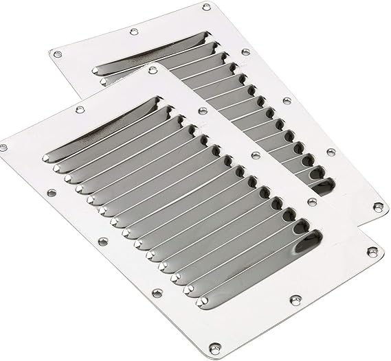 BAYSUN 2PCS Boat Stainless Steel Vent Cover Marine 13 Slots Louvered Ventilation …, Vents & Deck