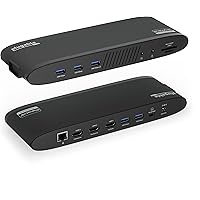 Plugable 14-in-1 USB-C Triple Monitor Docking Station with 100W Charging - DisplayLink Dock with 3X HDMI, Compatible with Win
