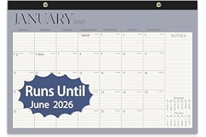 VALOME 2025 Desk Calendar, January 2025 to June 2026 - Large 17" x 12" Monthly Calendar with To-Do List and Notes for Home, Office or School