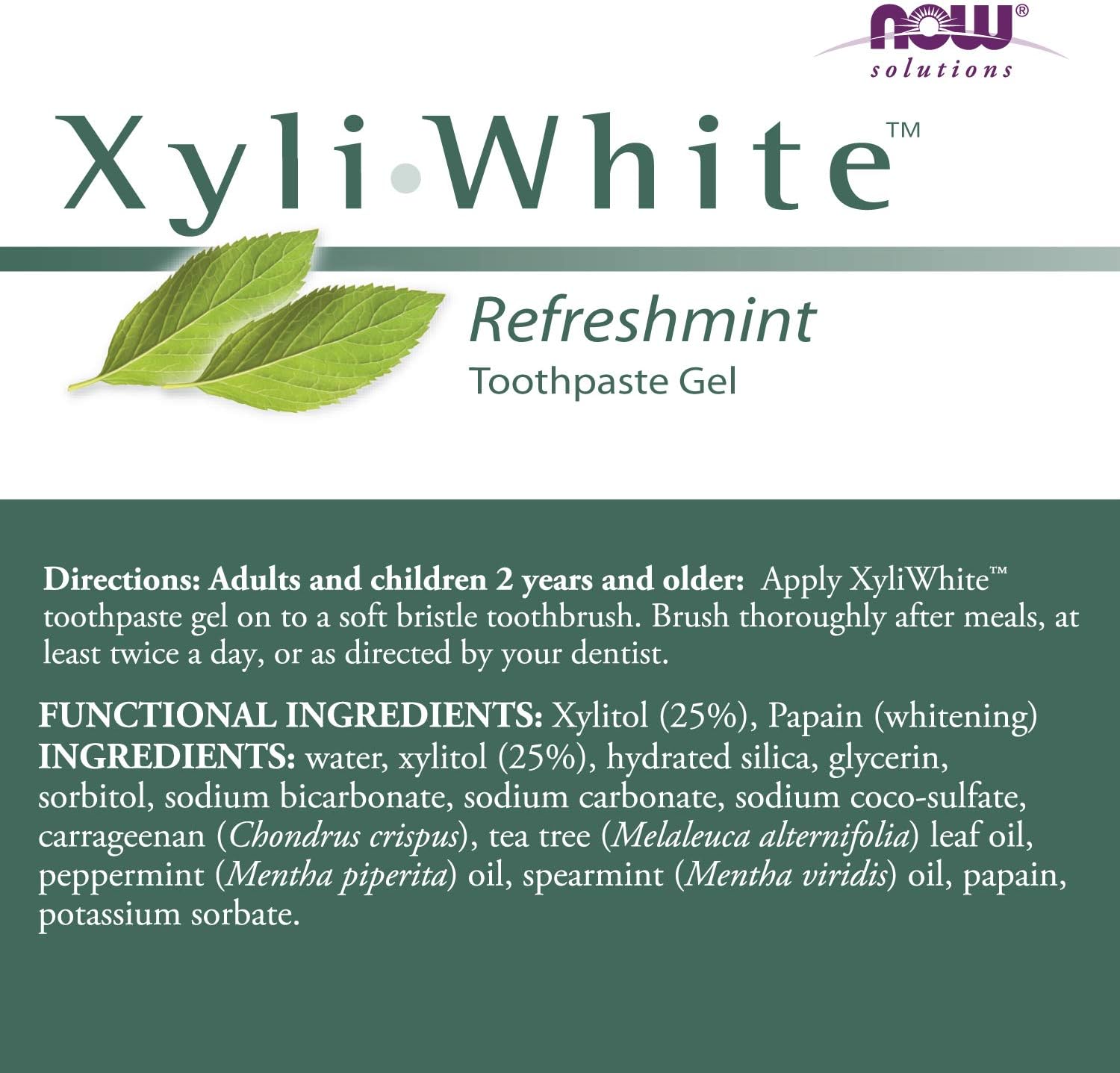 NOW Xyliwhite Refreshmint Toothpaste Gel, No Color, 181 g (Pack of 1) - Image 3