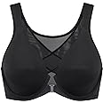 DELIMIRA Women's Front Closure Bras Posture Full Coverage Plus Size Underwire Unlined Back Support Plunge Seamless Bra B-H