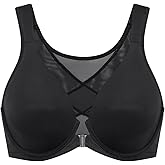 DELIMIRA Women's Front Closure Bras Posture Full Coverage Plus Size Underwire Unlined Back Support Plunge Seamless Bra B-H