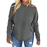 UNCLECAT Womens Plus Size Tops Off The Shoulder Long Sleeve T Shirts Casual Curve Hem Tunics Tops