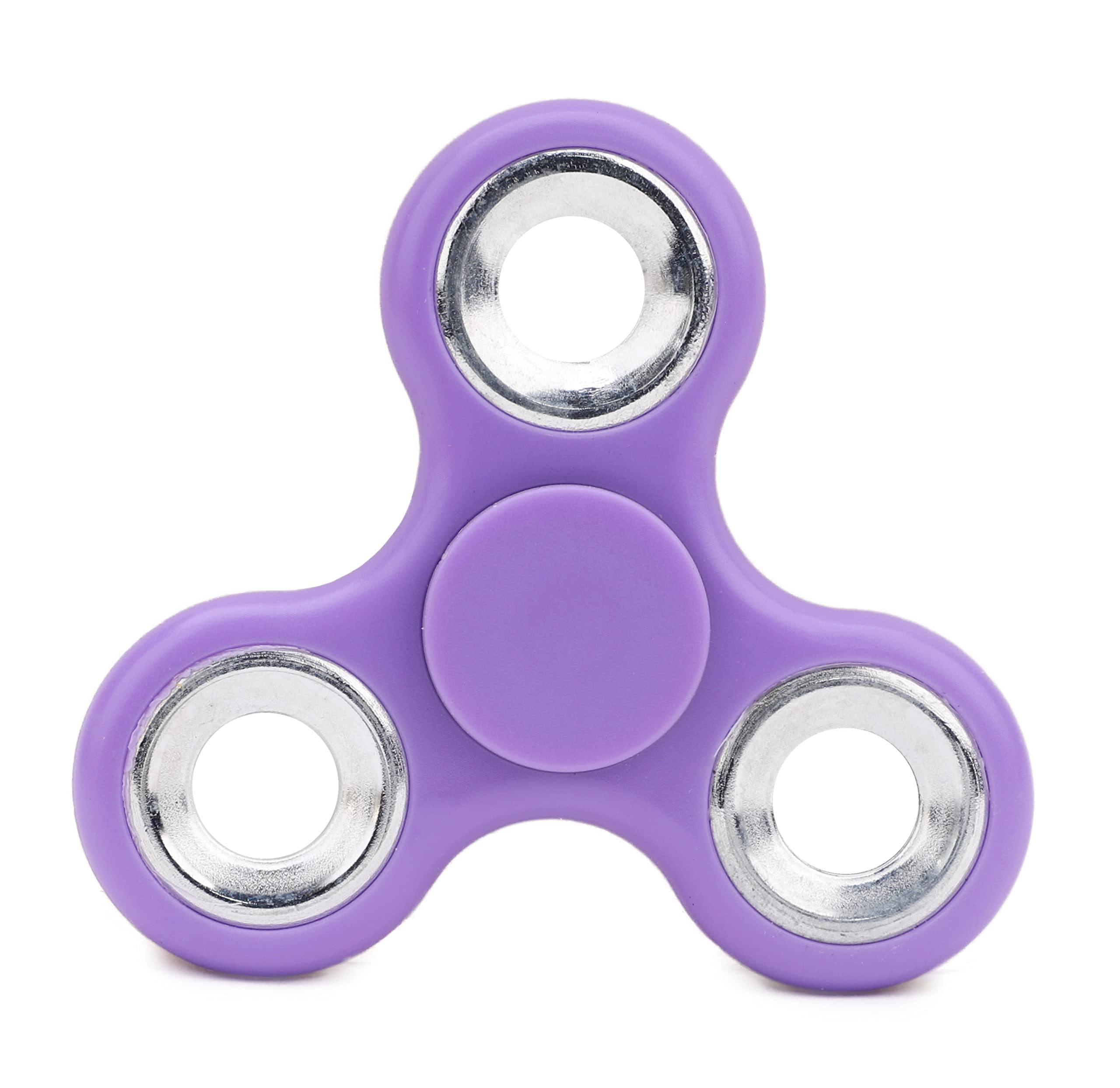 Toyland® Fidget Hand Spinner - Stress and Anxiety Relief - Assorted Colours (Lilac & Silver Rings)