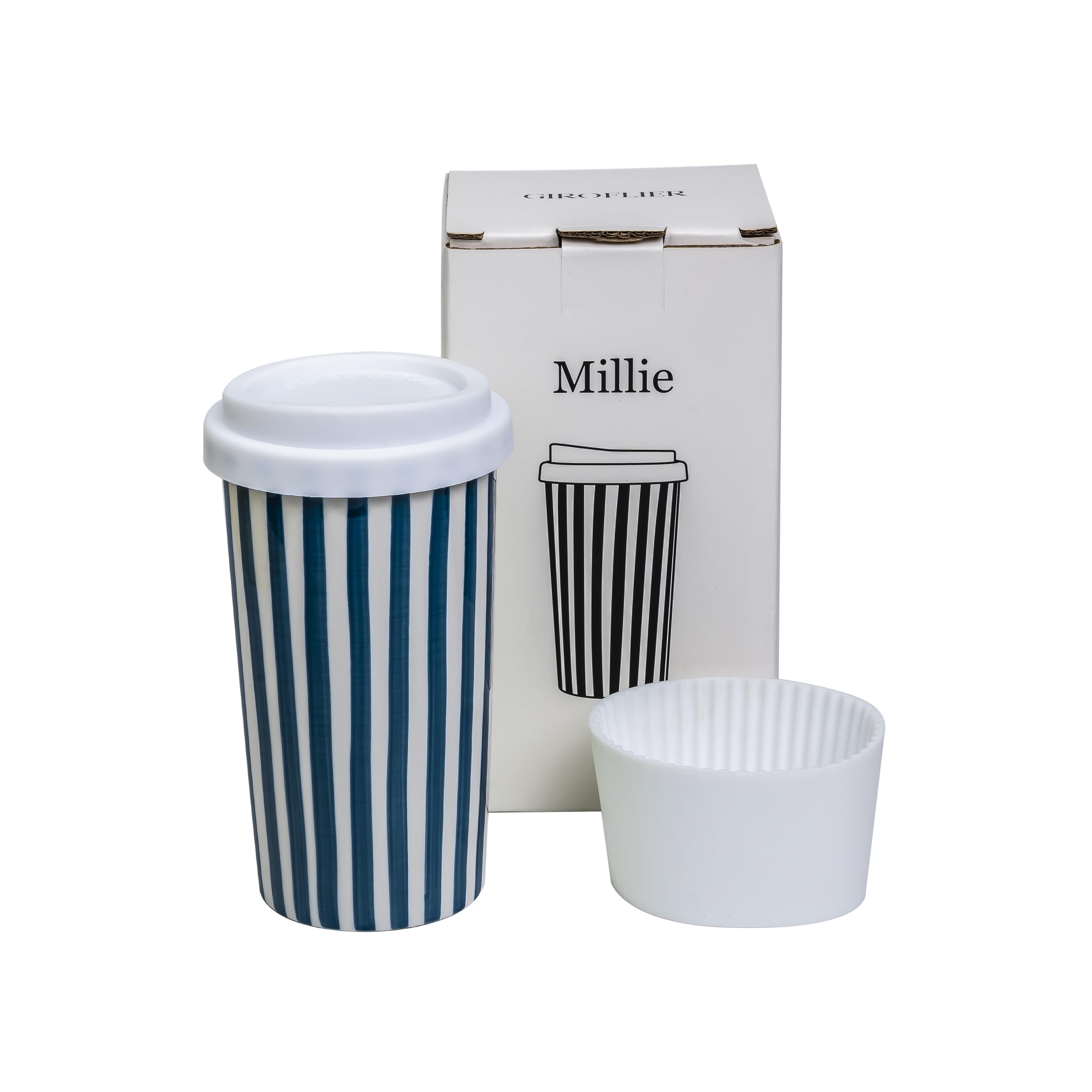 Photo 1 of ***DIRTY*** GIROFLIER Millie 12oz Ceramic Tumbler - Stylish Travel Coffee cup with Lid, Microwave & Dishwasher Safe - Ceramic Travel Mug with Lid - Unique Gift Idea for Women & Men Who Love Coffee on the Go
