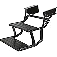 Homeon Wheels RV Steps Foldable Drop Down Double Manual Steps, One-Hand Expand or Collapse Anti-Slip Camper Ladders for Camping Travel Trailers, RV Accessories Black Powder Coat