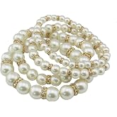 Coiris 4pcs /Set Imitation Pearl Bracelets Crystal Women Multi Layer (BR1113)