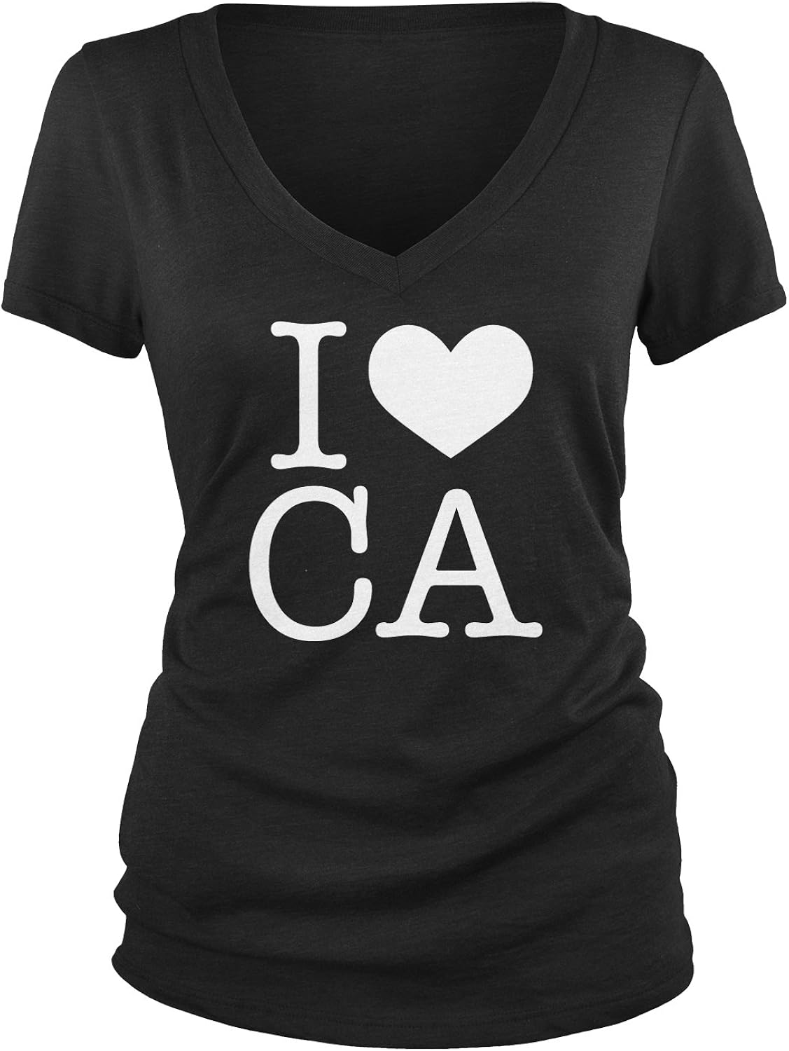 Amdesco Junior's I Love CA, I Love California V-Neck T-Shirt