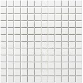 Tenedos Classic 1x1 White Porcelain Mosaic Tile &ndash; Square Pattern for Bathroom Wall, Shower Floor, Pool, Spa &amp; Backsplash, Mesh-Mounted (1 Sheet)