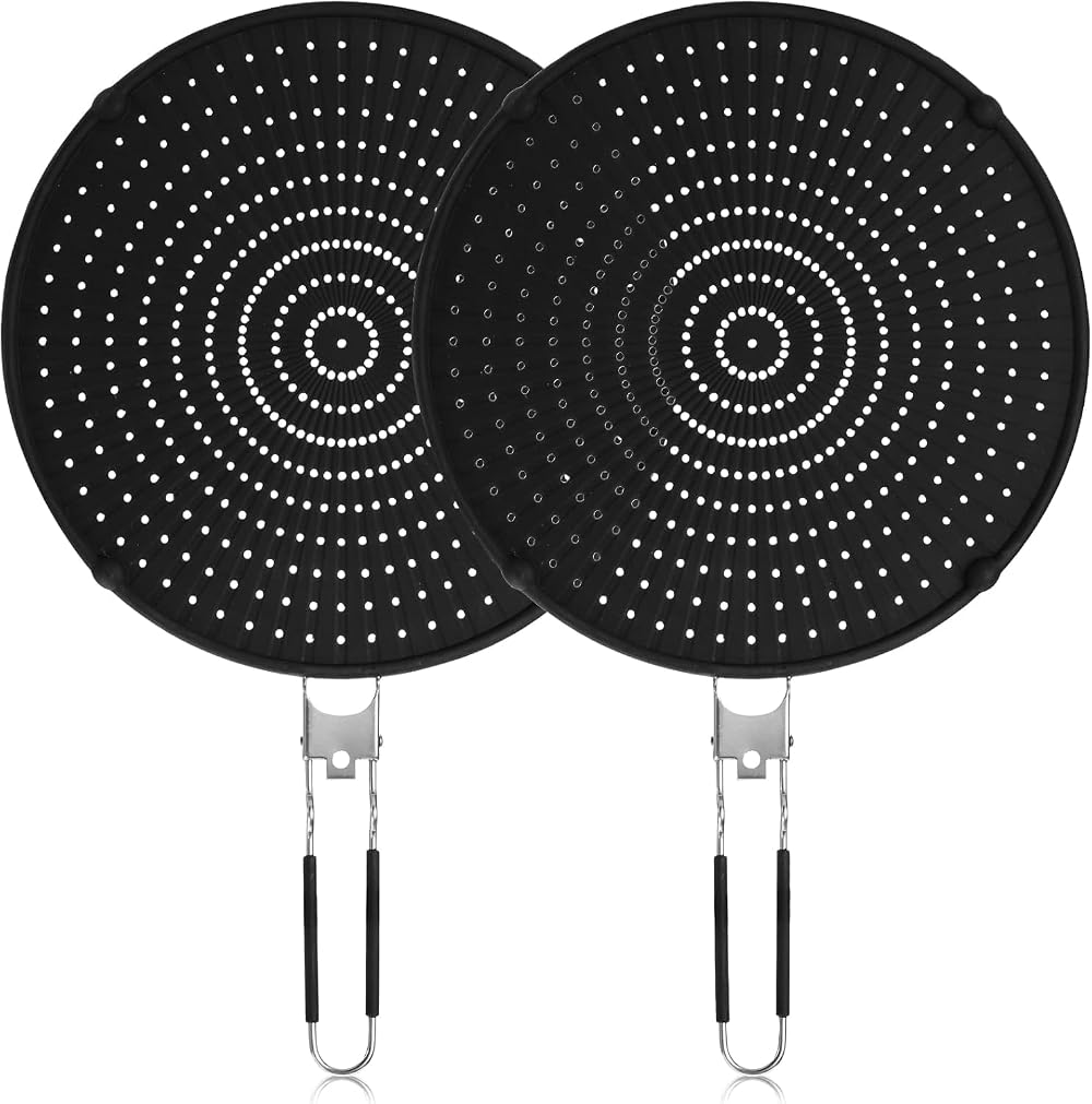 Frcctre 2 Pack Silicone Splatter Screen Guard 13" 33cm Frying Pan Oil Splash
