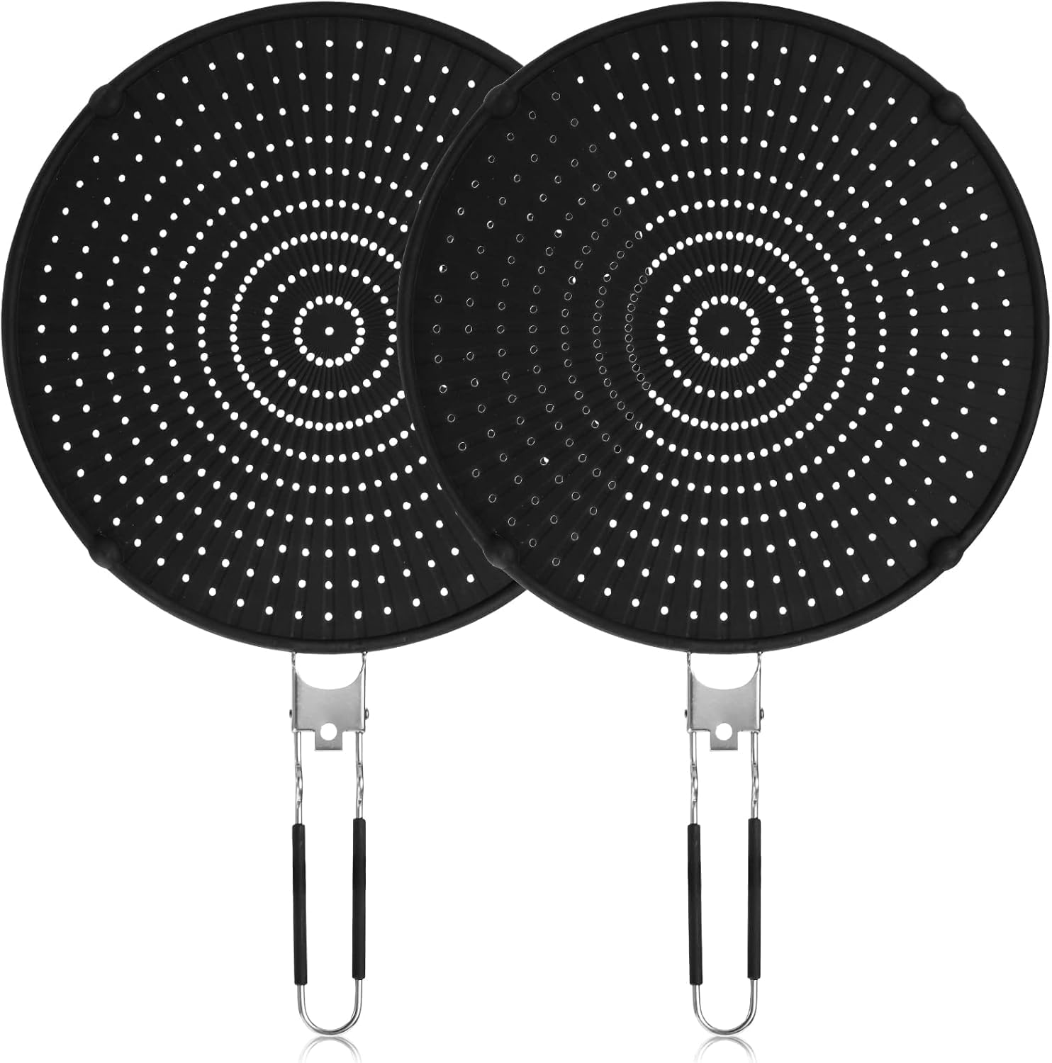 Photo 1 of ** PARTIAL SET/MISSING HANDLE** Frcctre 2 Pack Silicone Splatter Screen for Frying Pan, 13" Versatile Grease Splatter Guard with Foldable Handle, Food Grade Heat Resistant Oil Splash Guard, Cooling Mat, Drain Board for Cooking