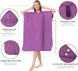 MOKANI Changing Robe Towel Poncho Microfiber with Hood Purple view 4