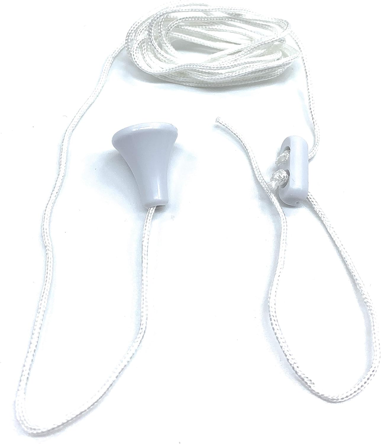 JAM2DAY 2 Light Pull Cords for Ceiling Light Switches Bathroom, Toilet, White Adjustable, 175cm