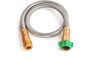 SUNIFIER Metal Short Garden Hose 6 ft, 8 ft, 12 ft Flexible Stainless Steel Leader Hose Extension, Heavy Duty Water Hose Small Lightweight Hose Extender (6FT)