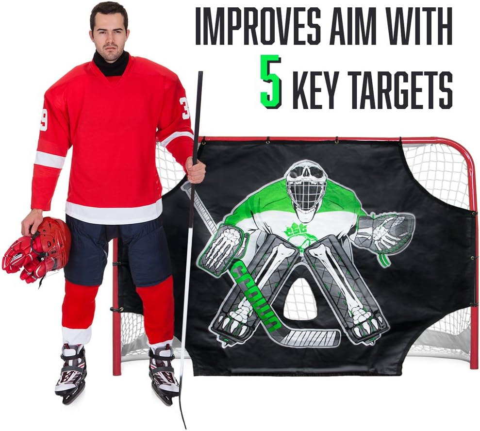 Crown Sporting Goods 72" x 48" Green Skull Sniper Ice Hockey Practice Shooting Target : Sports & Outdoors