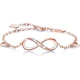 Billie Bijoux 925 Sterling Silver Bracelets Infinity Endless Love Symbol | Womens Charm Bracelets Adjustable Bracelet Gifts for Wife Women