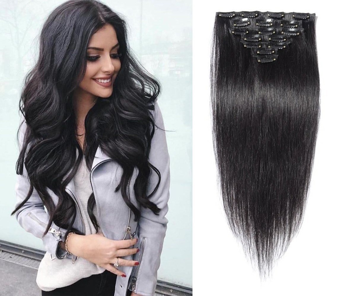 Majik Human Hair Extensions 7 Pcs Long Smooth Soft Silky Straight