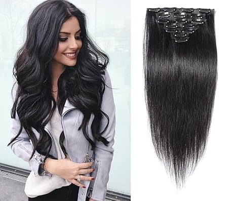 Majik Human Hair Extensions 7 Pcs Long Smooth Soft Silky Straight