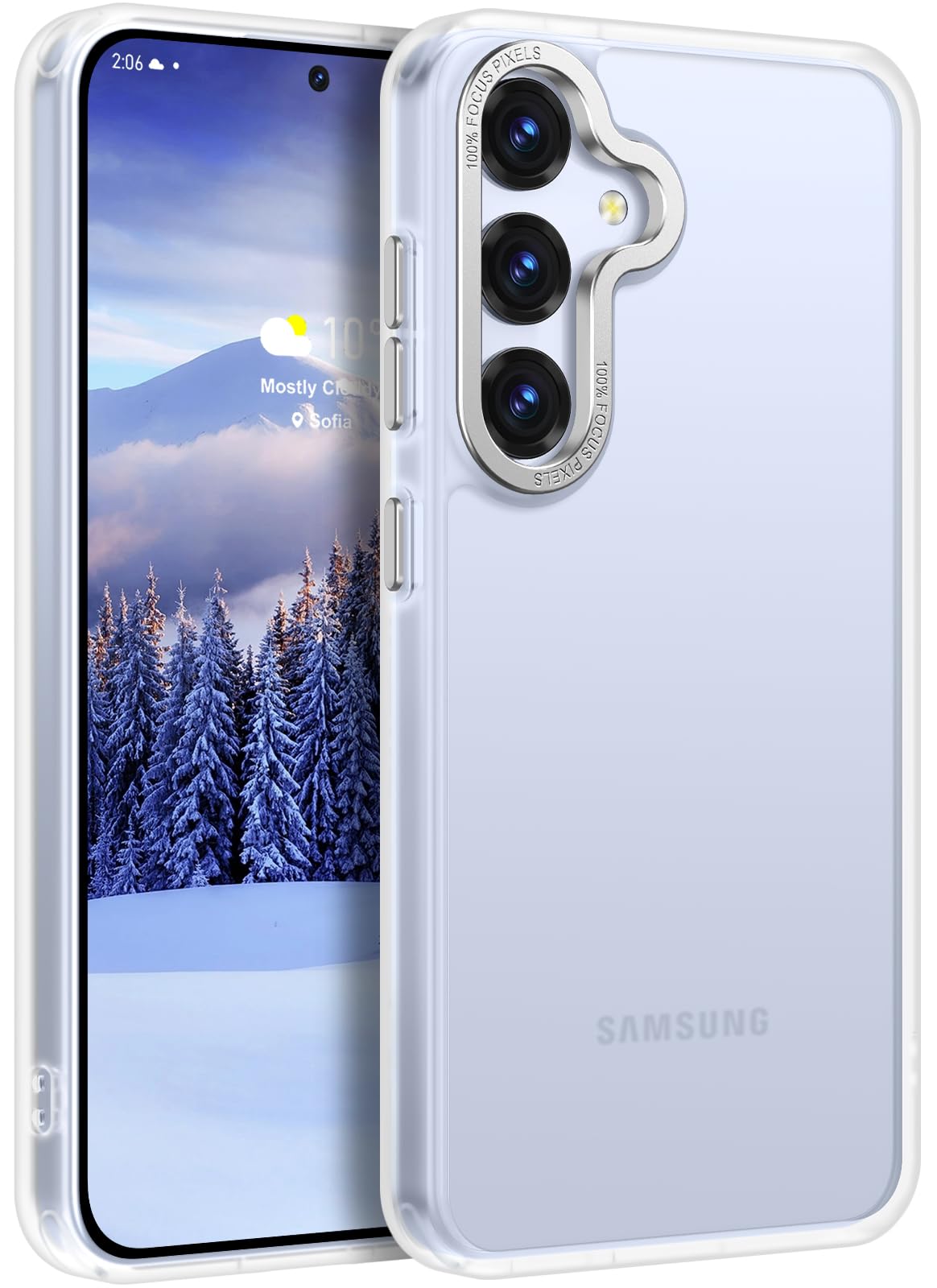 Photo 1 of Rayboen for Samsung Galaxy S25 Plus case, Skin Feel Translucent Frosted Anti-Scratch Protective Phone Cover for Samsung S25+ Plus with Bumper Hard PC Back Soft Silicone Edge, Matte Semi-Clear