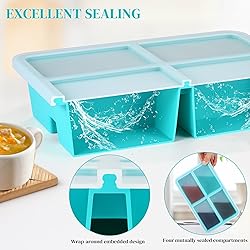 4 Pack Silicone Freezer Trays With Lid - 1 Cup