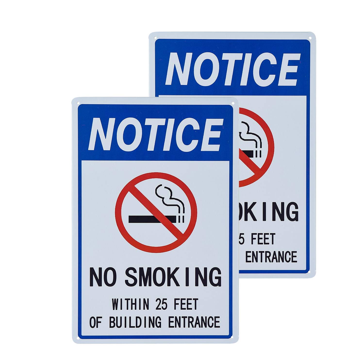 不适用 No Smoking Within 25 Feet of Building Entrance Sign - 2 Pack - 12 x 8 Inches Rust UV Protected,Weatherproof and Fade Resistant