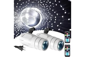 Disco Ball Spotlight with Remote 2 Pack, Palujorty 15W Multicolor Pinspot Light for Party (65'' Extra Long Power Cord)