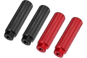 Partuto 2 Pair 100x28mm Universal Aluminum Alloy Axle Rear Foot Pegs Footrests for BMX MTB Bike Bicycle Fit 3/8 Inch Black Re