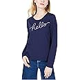 Maison Jules Women's Hello-Goodbye Graphic Top Blue Notte XS
