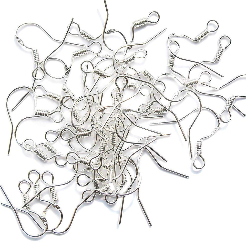 20 Pairs 925 Sterling Silver Earring Hooks, Wire 0.66 mm Hypoallergenic Earring Fish Hook Connector, Women Jewelry Findings Earrings Parts DIY Making, Fine Jewellery Present for Mother Women